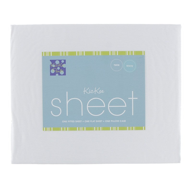 white solid woven bamboo sheet set