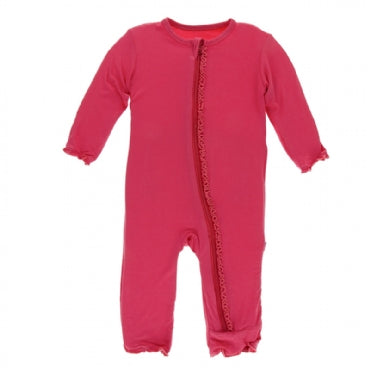 RED GINGER MUFFIN RUFFLE ZIPPER COVERALL