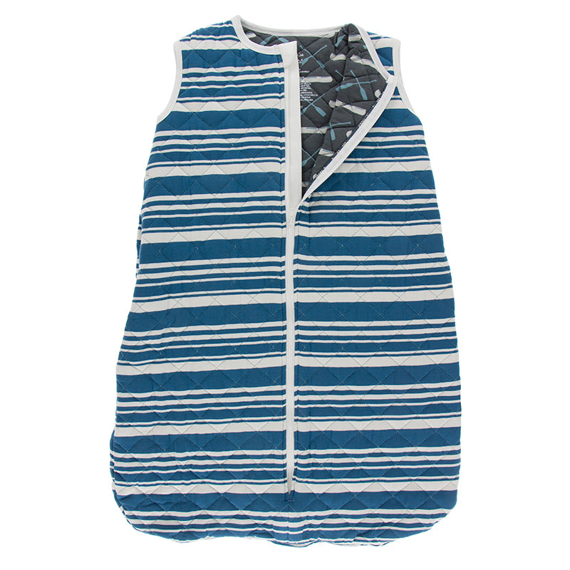 fishing stripe/stone paddles and canoe quilted sleeping bag