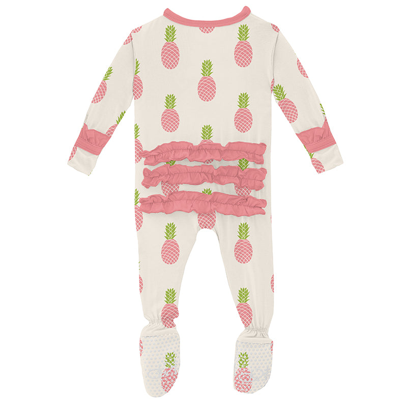 strawberry pineapples classic ruffle footie
