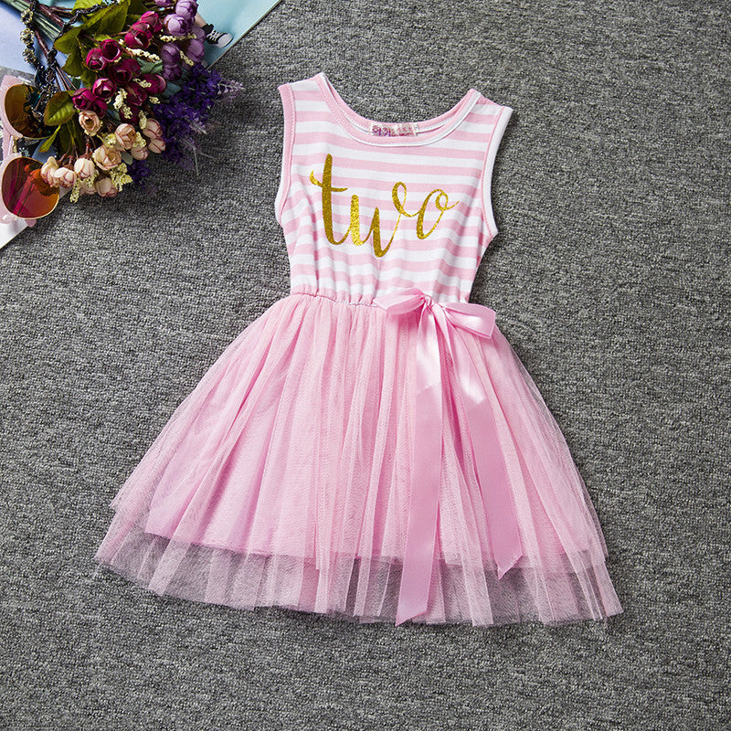 PINK AND GOLD TWO BIRTHDAY DRESS