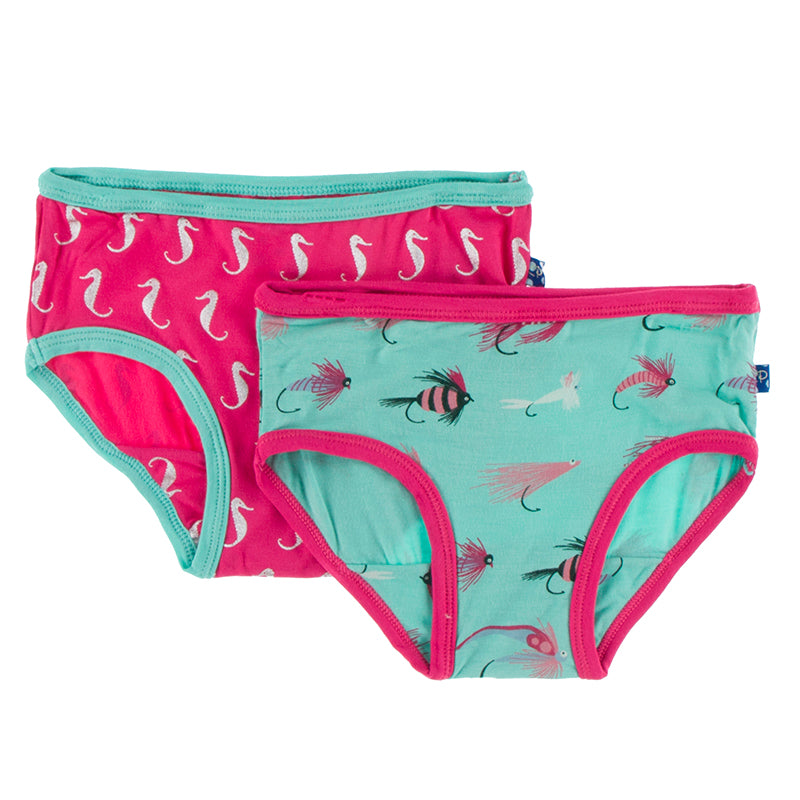 Prickly Pear Mini Seahorse & Glass Fishing Flies underwear set