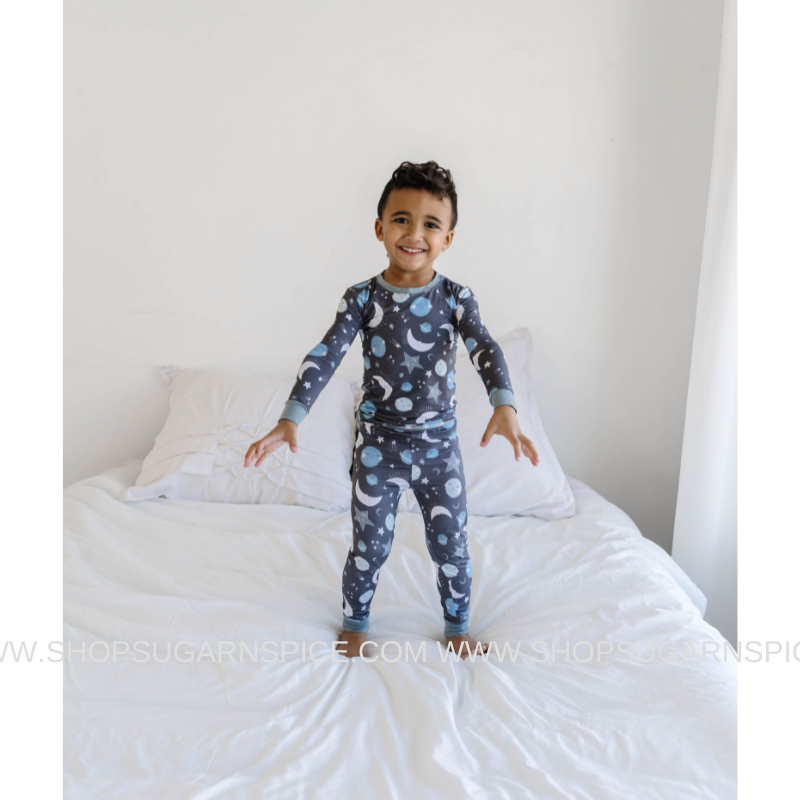 to the moon and back blue 2 pc pajama set