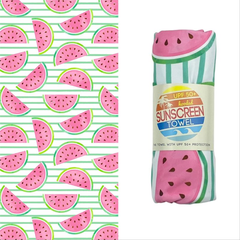 Hooded UPF 50+ Sunscreen Towel (Watermelons)