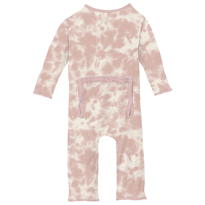 baby rose tie dye muffin ruffle coverall
