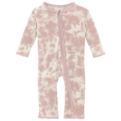 baby rose tie dye muffin ruffle coverall