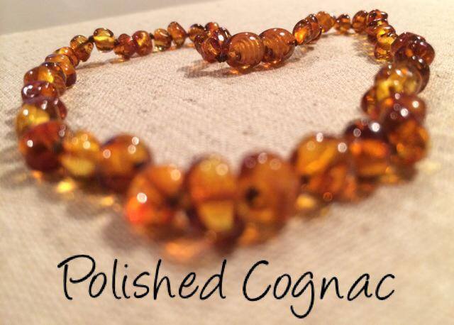 polished cognac amber necklace