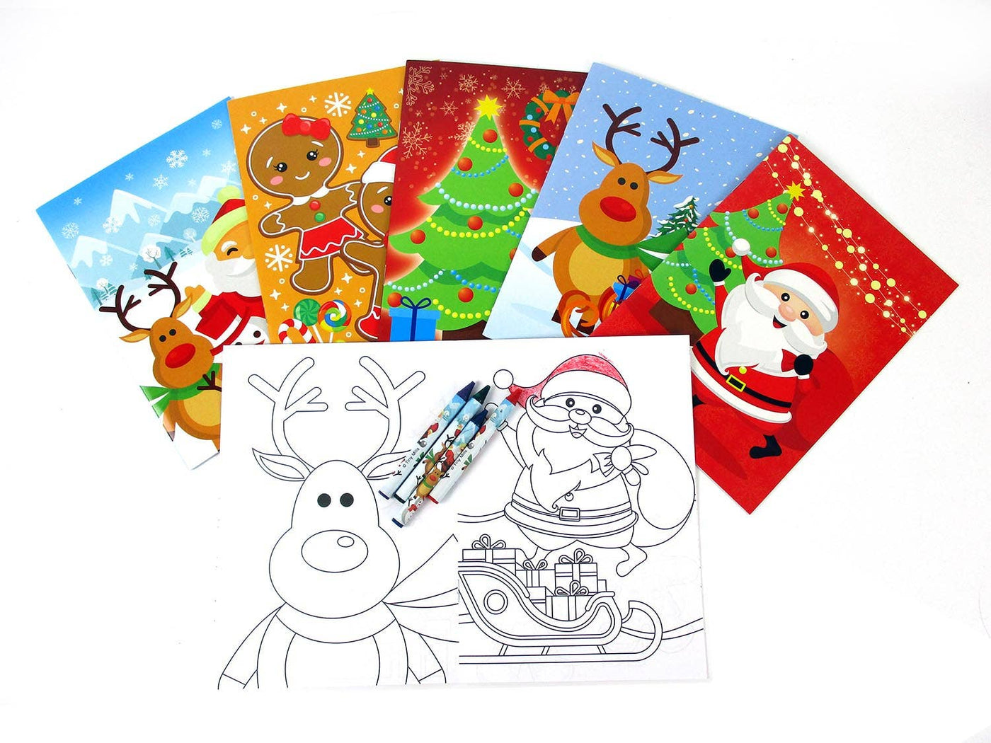 Christmas Santa Coloring Books with Crayons 1 set