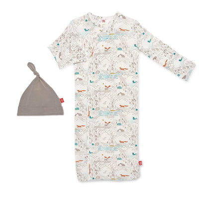 big sky modal magnetic sack gown & hat