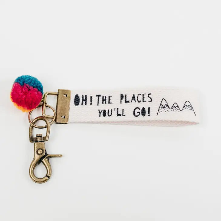 oh the places you will go key chain wristlet