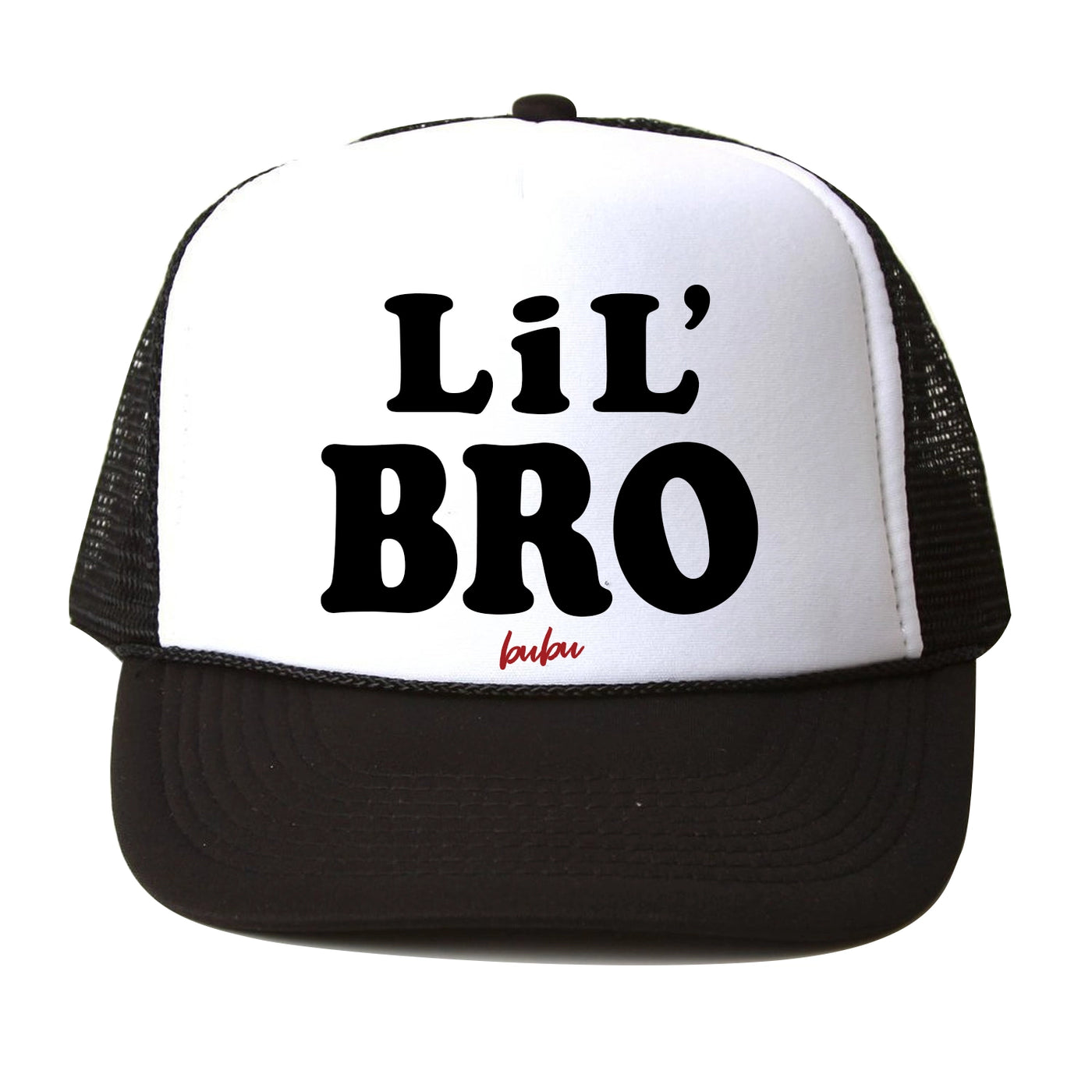 lil bro black/white trucker hat