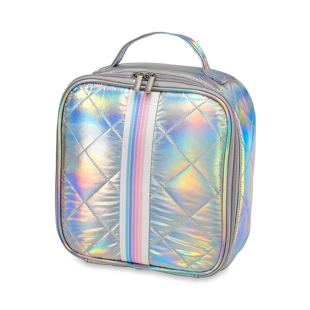 iridescent stitch puffer insulated lunch box