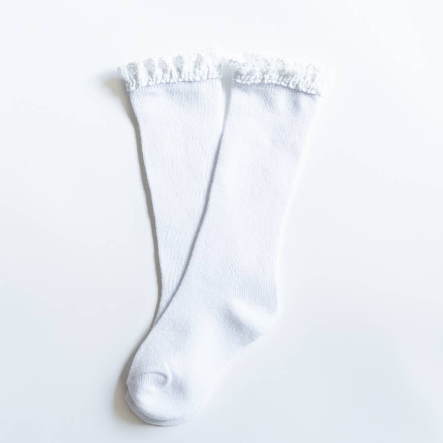WHITE LACE TOP KNEE HIGH SOCKS