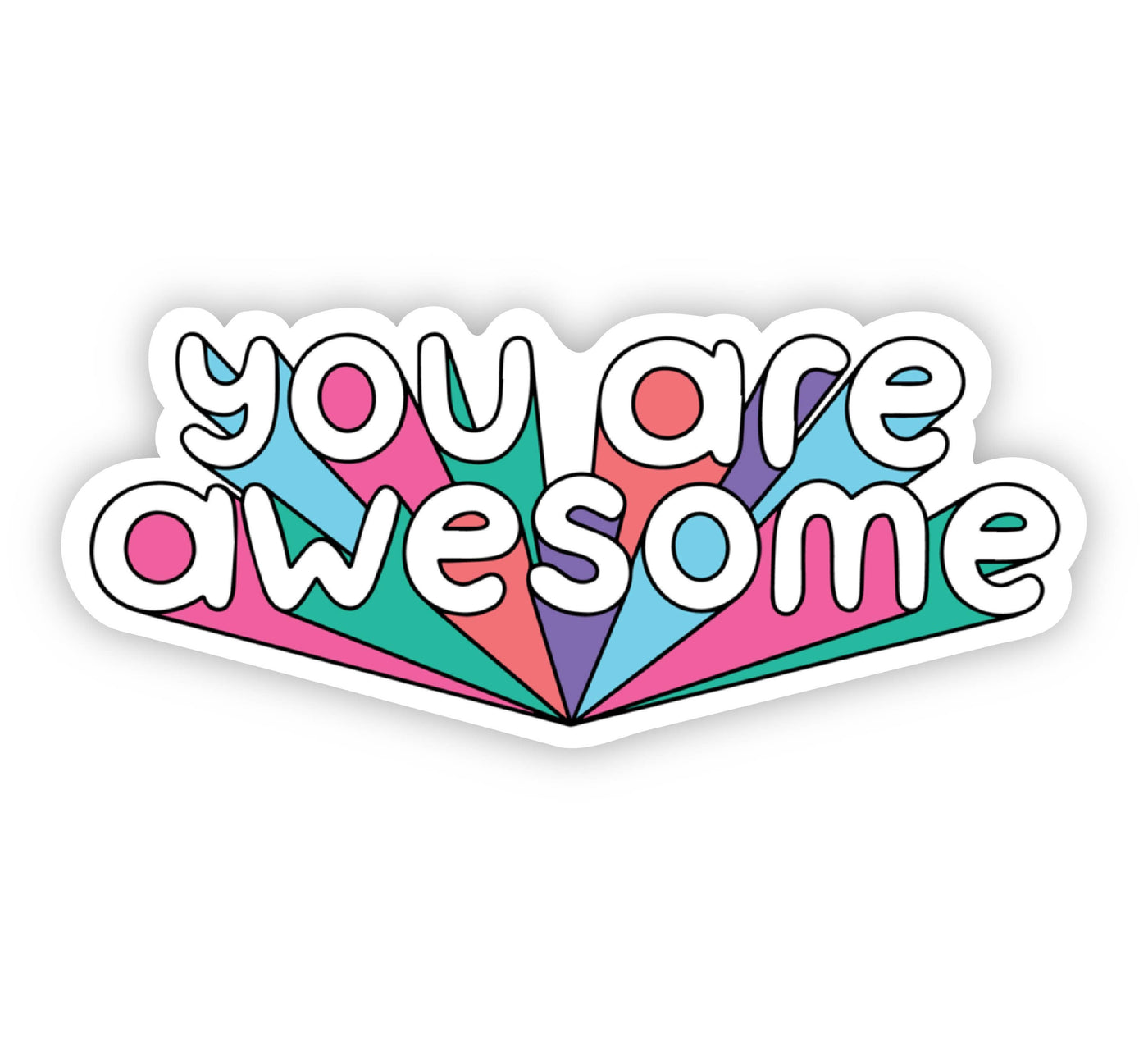 You Are Awesome Bold Lettering Multicolor Sticker