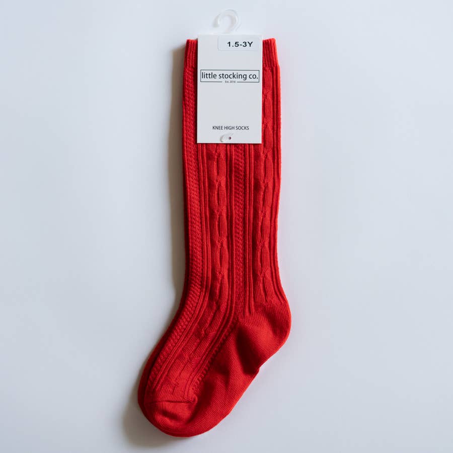 bright red knee high socks