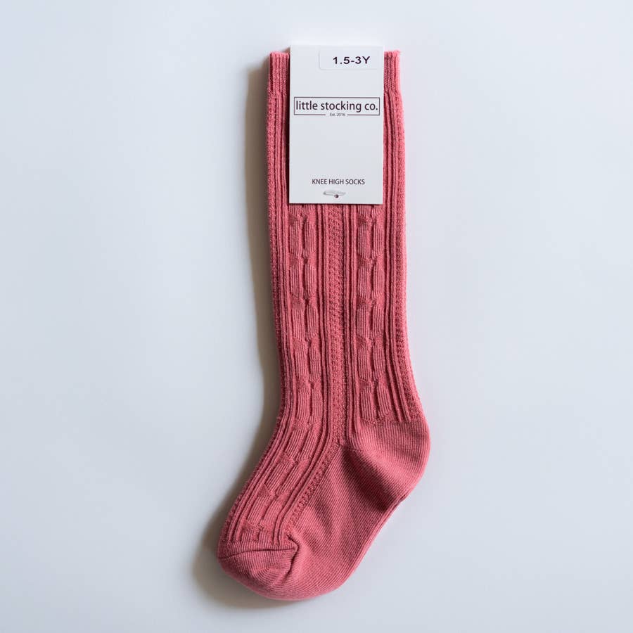 hibiscus pink knee high socks