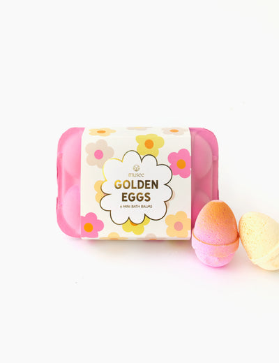 pink golden eggs bath bombs