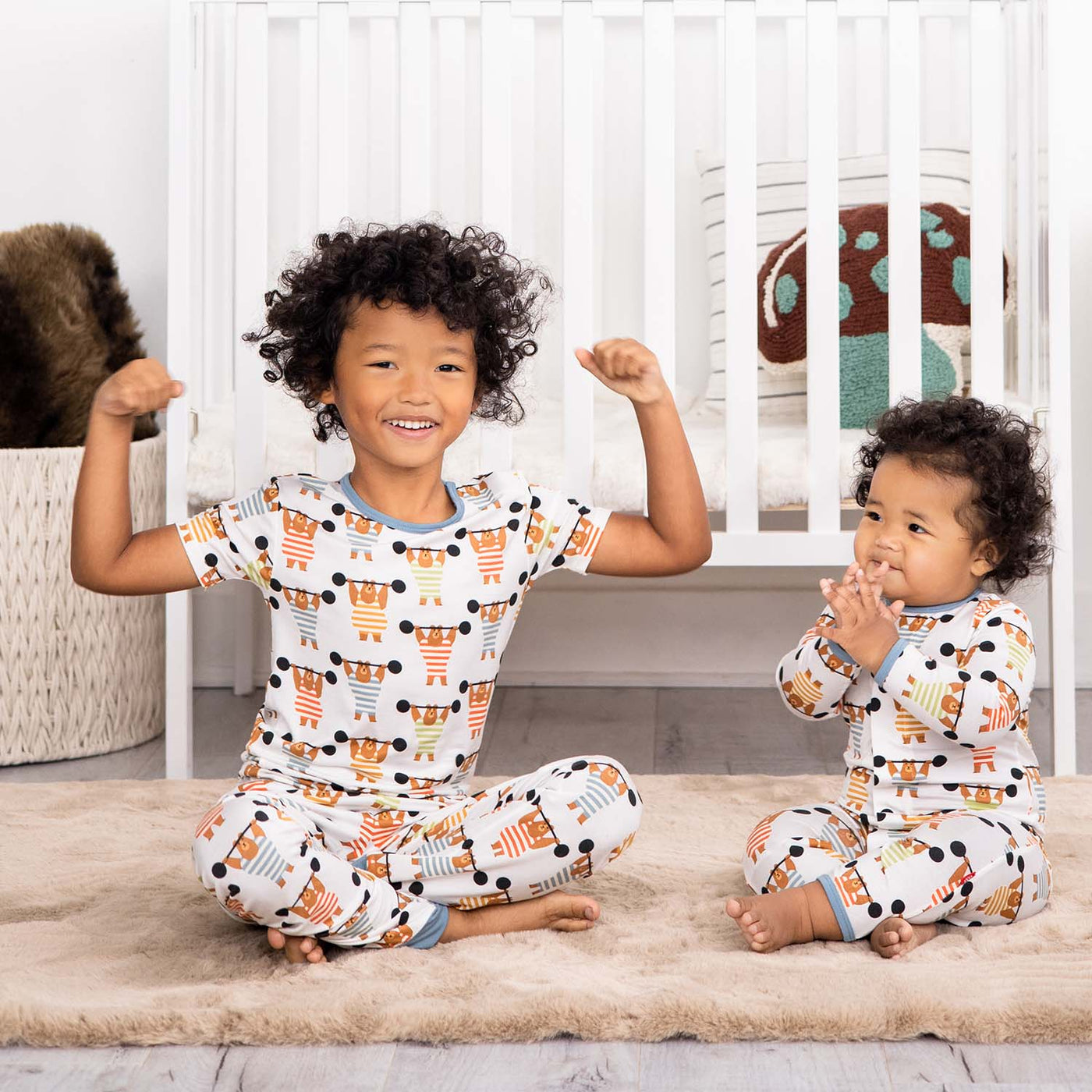 hustle for that muscle modal magnetic toddler pajamas