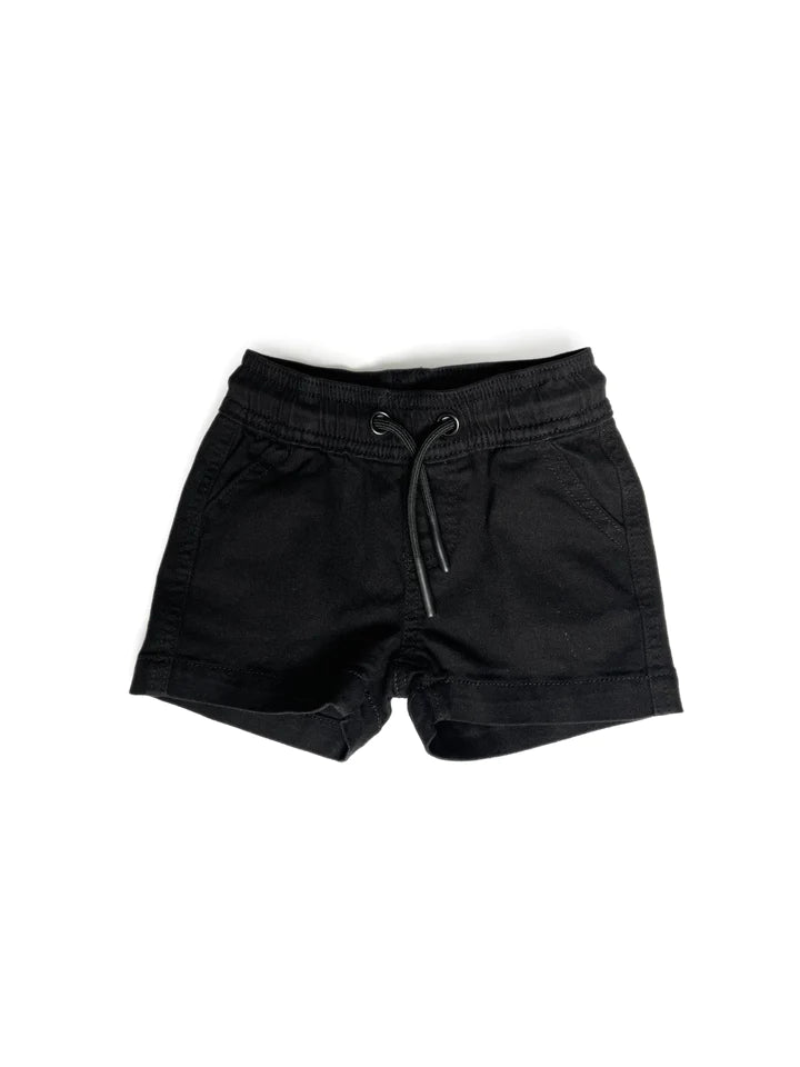 little bipsy black cotton twill short