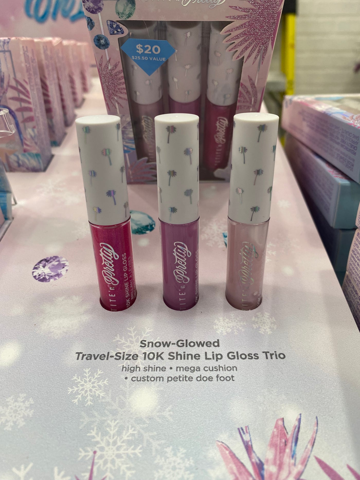 snow glowed lip gloss trio set