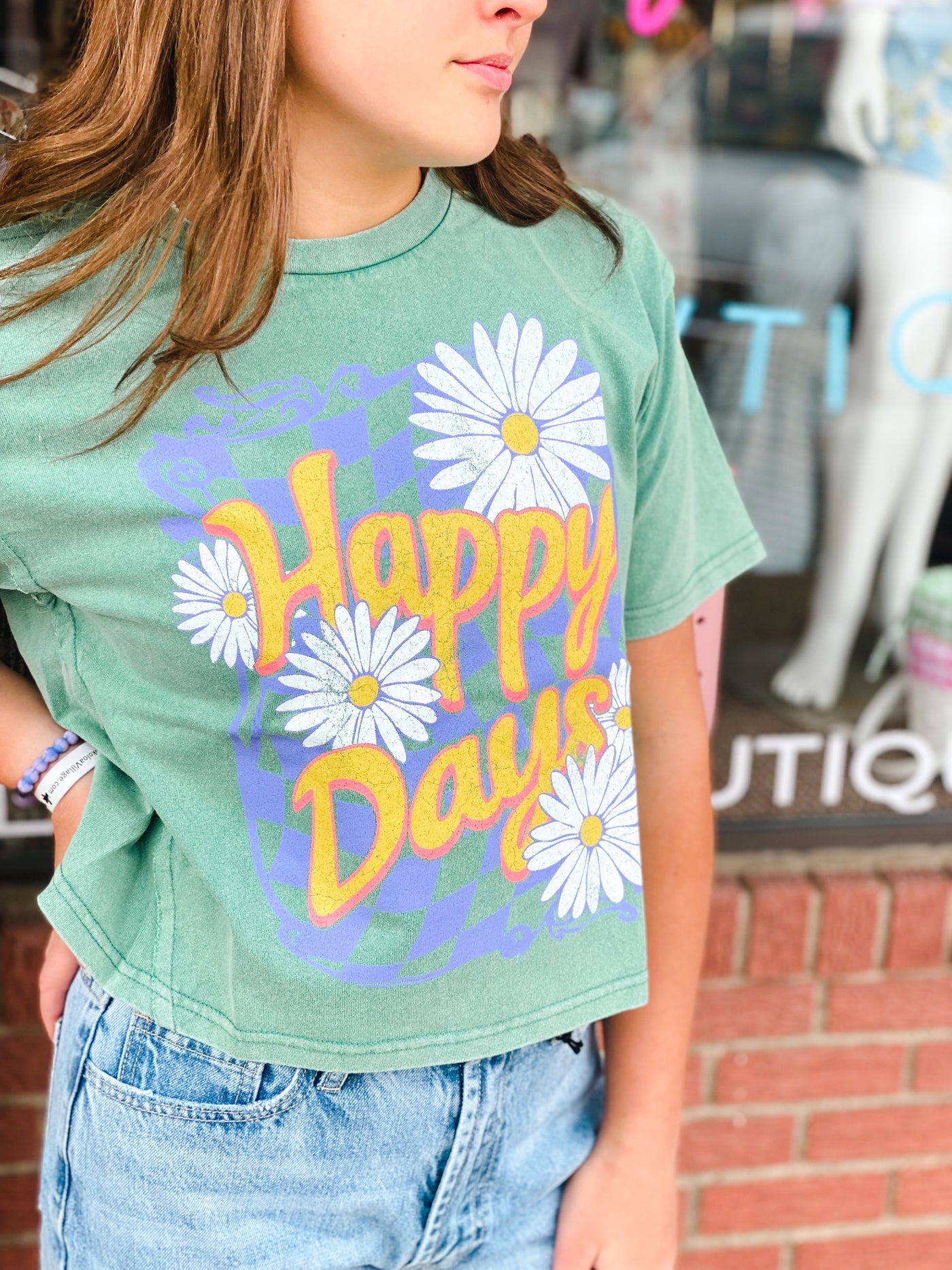 aqua happy days tee