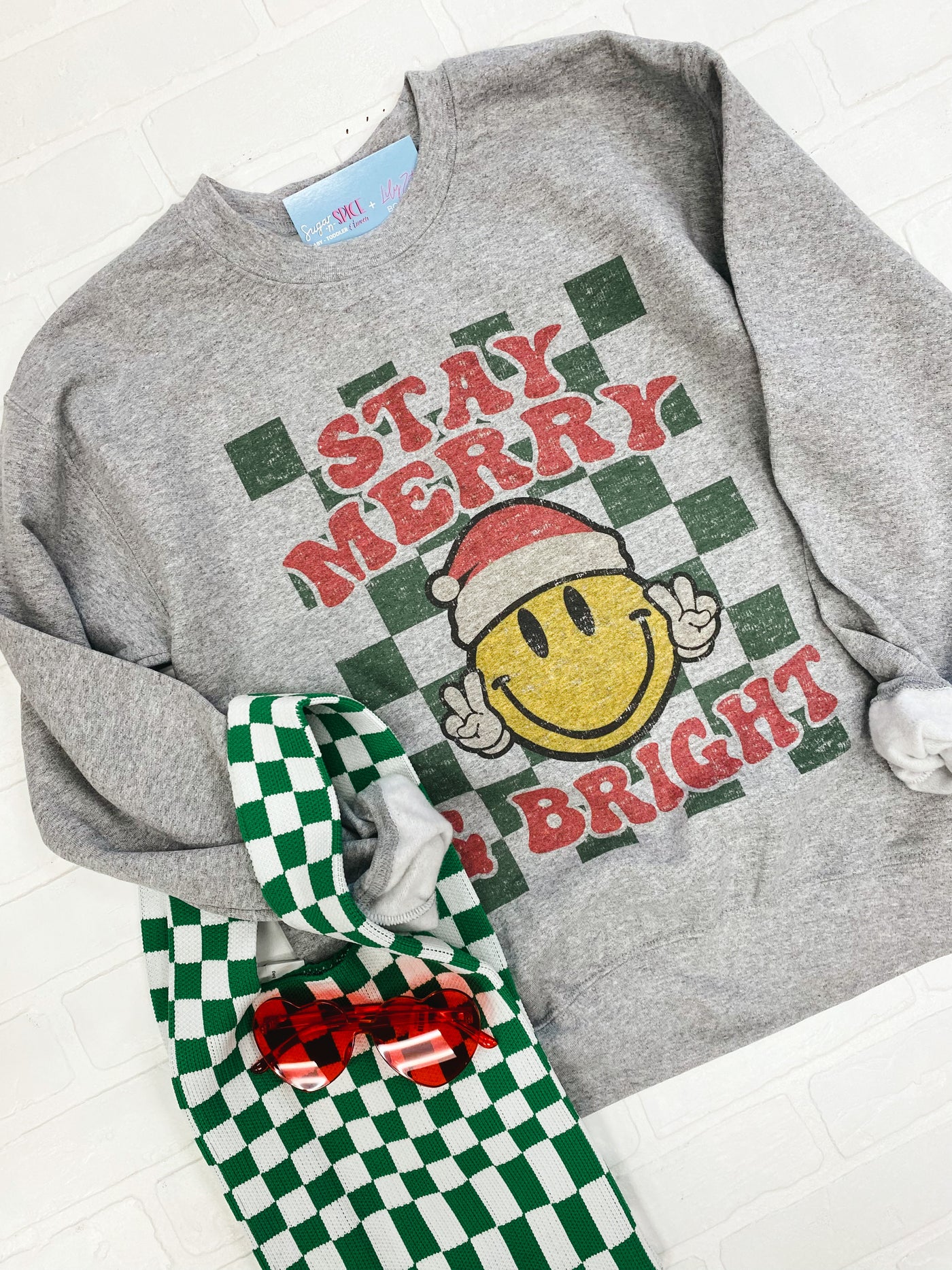 stay merry and bright graphic sweatshirt