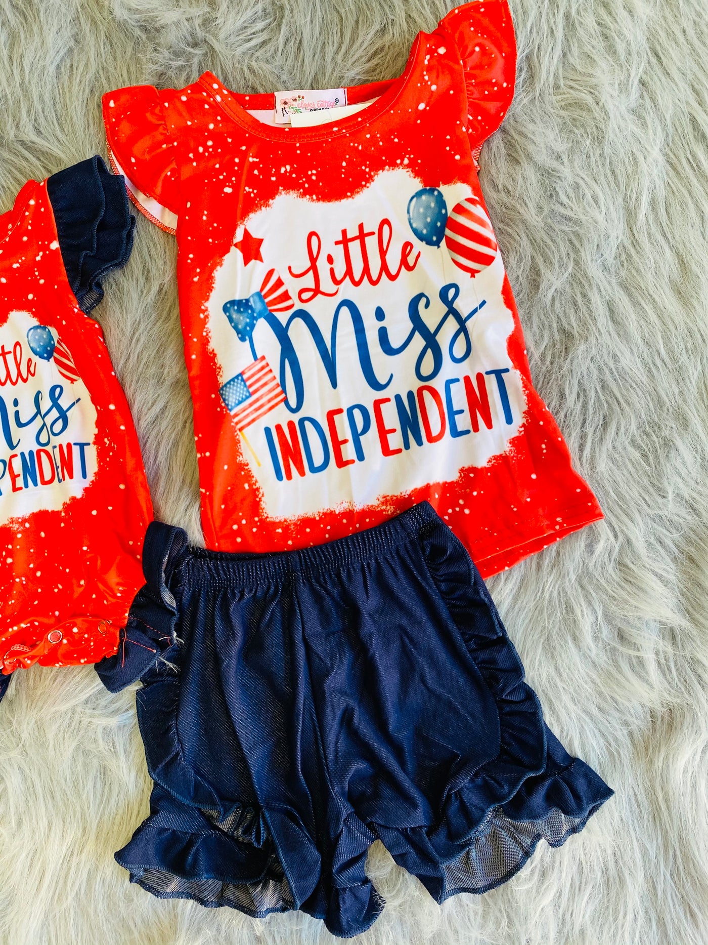 little miss independent shorts set