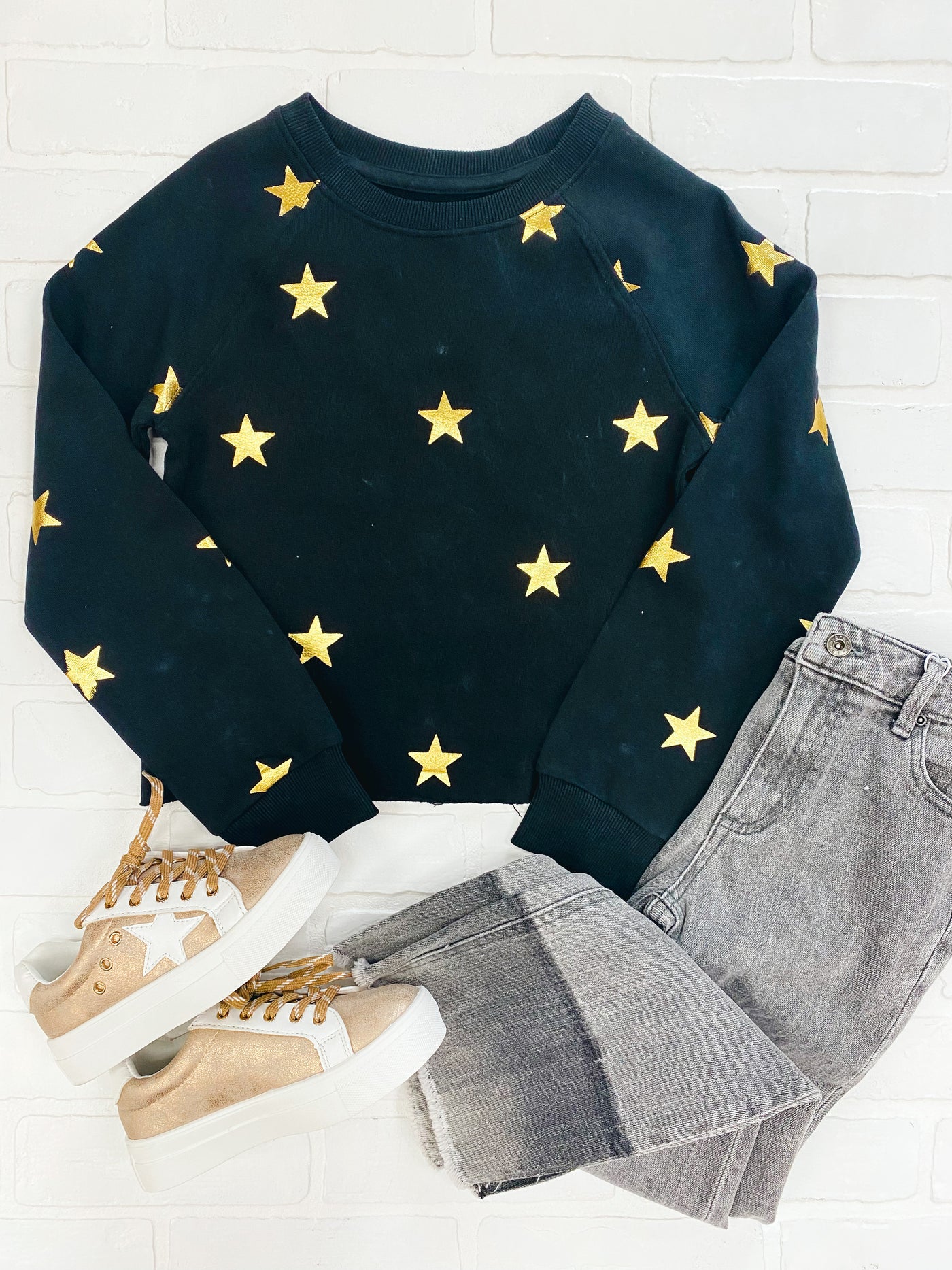 all over foil stars sweatshirt