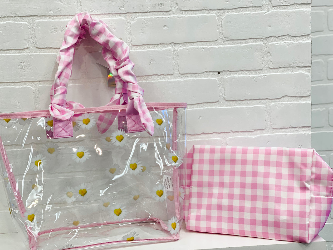 daisy love clear tote 2 piece set