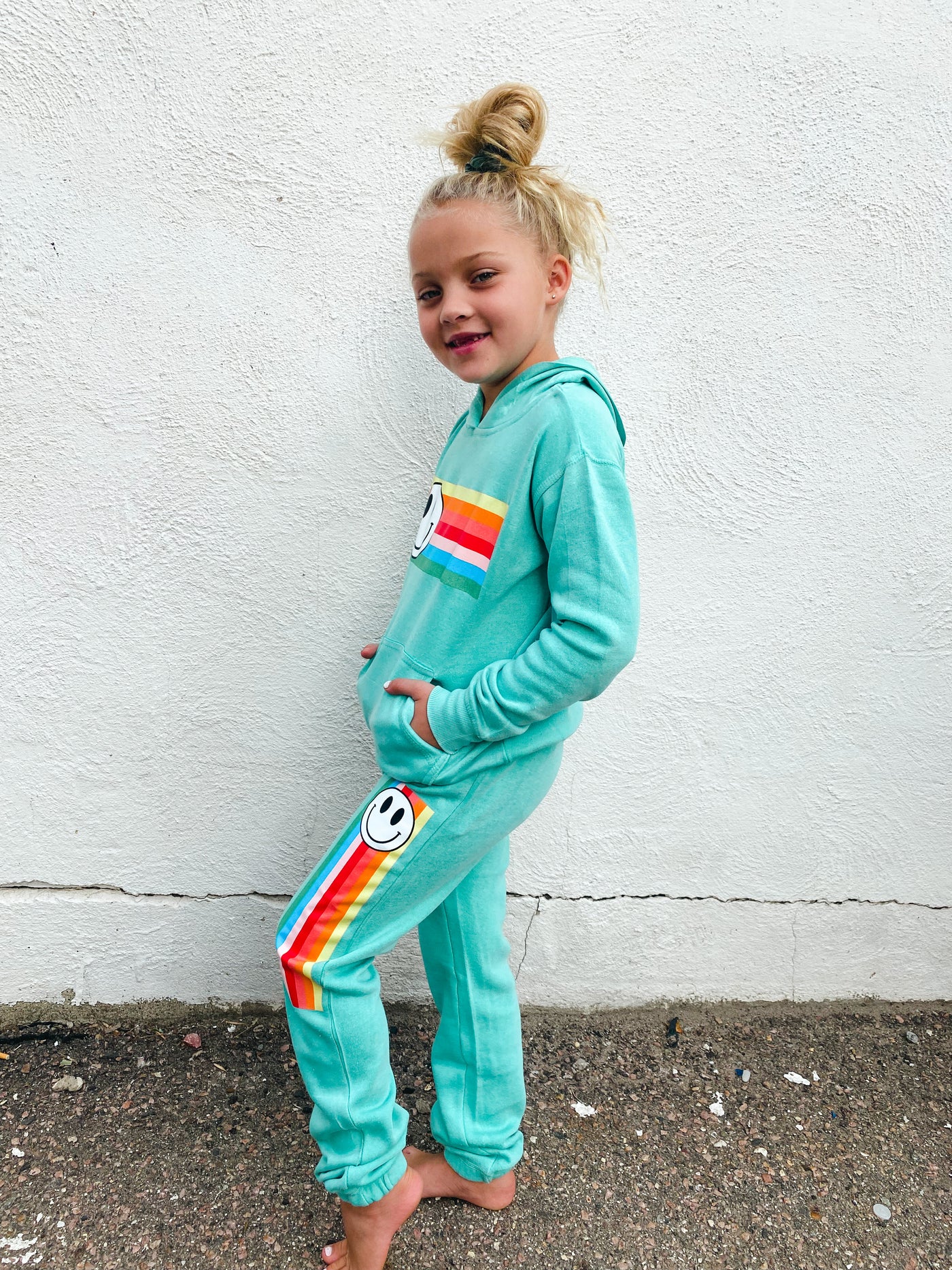 sunny turquoise burnout pullover hoodie