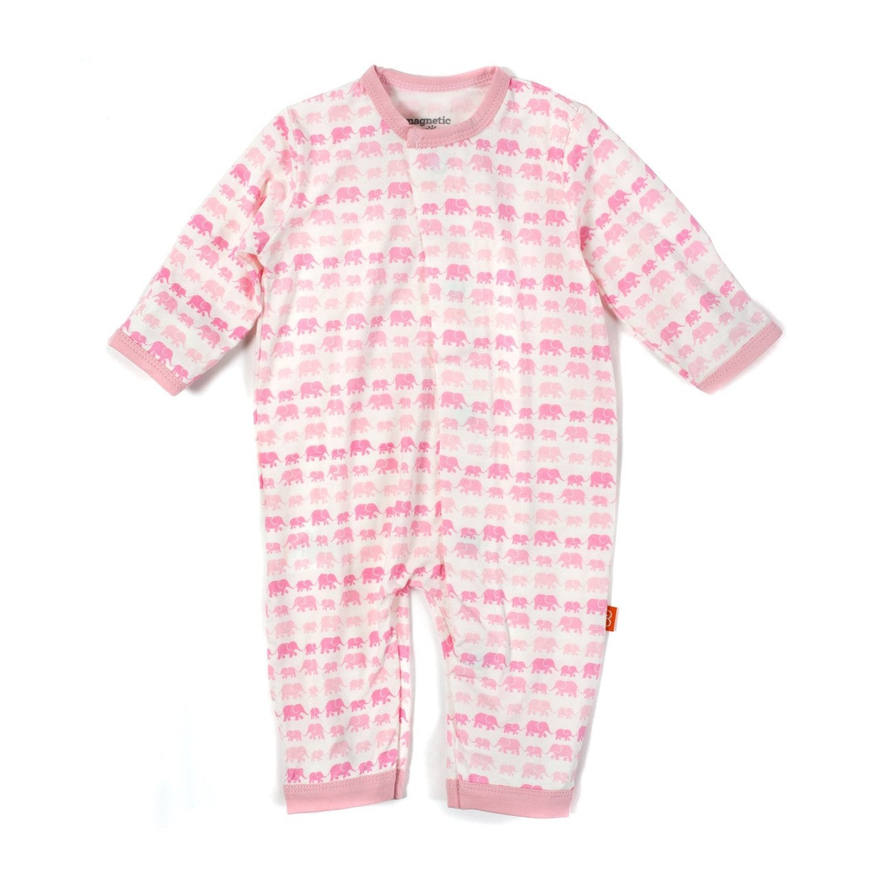 MAGNETIC PINK DANCING ELEPHANTS MODAL COVERALL