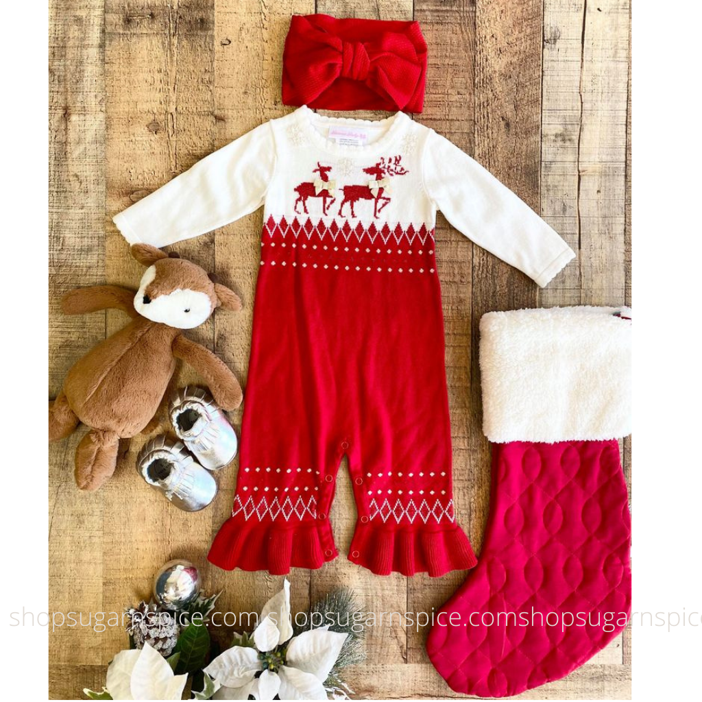 reindeer knit coverall
